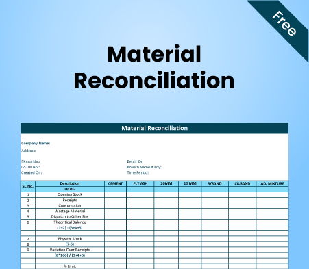 Material Reconciliation Format-3