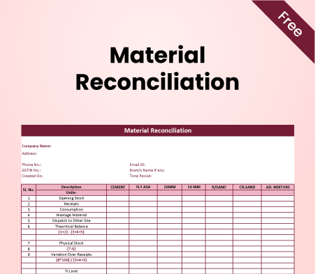 Material Reconciliation Format-4