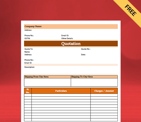 Packers and Movers Quotation Format-2
