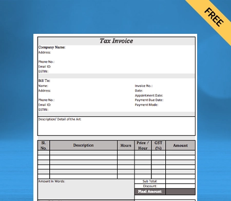 Artist Invoice Format Type-3