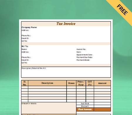 Artist Invoice Format Type-4