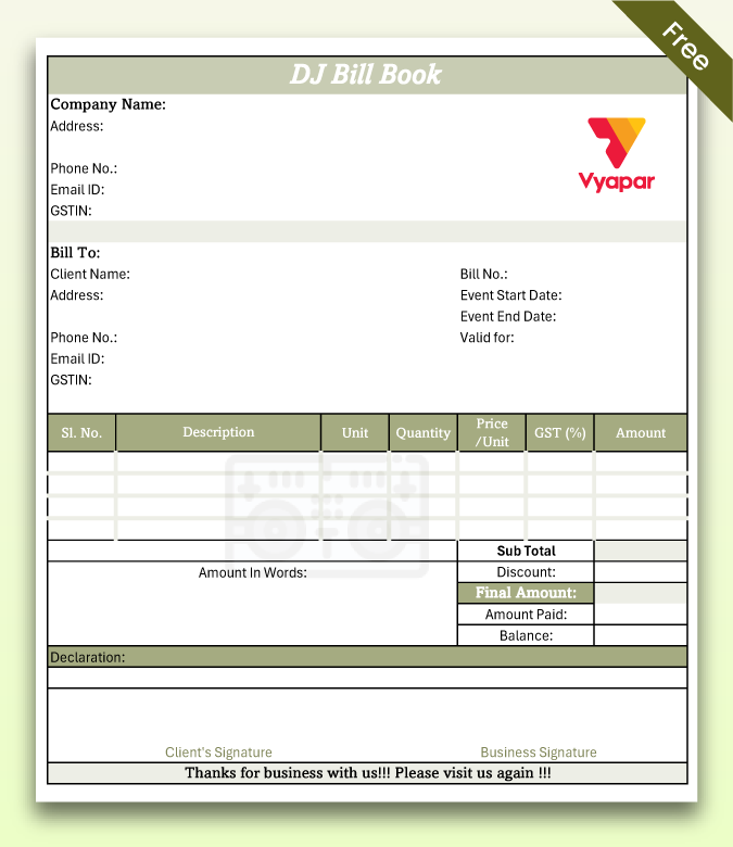 DJ Bill Book Format-2