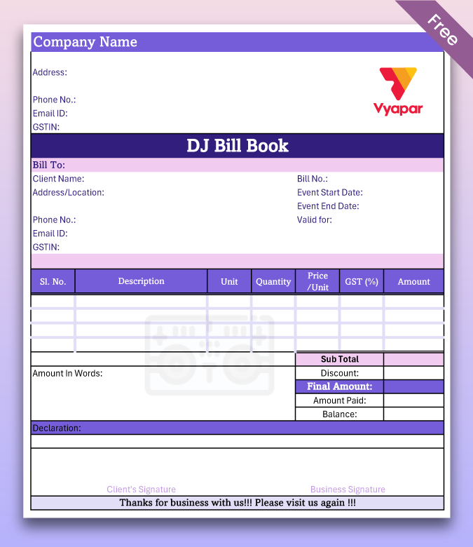 DJ Bill Book Format-3