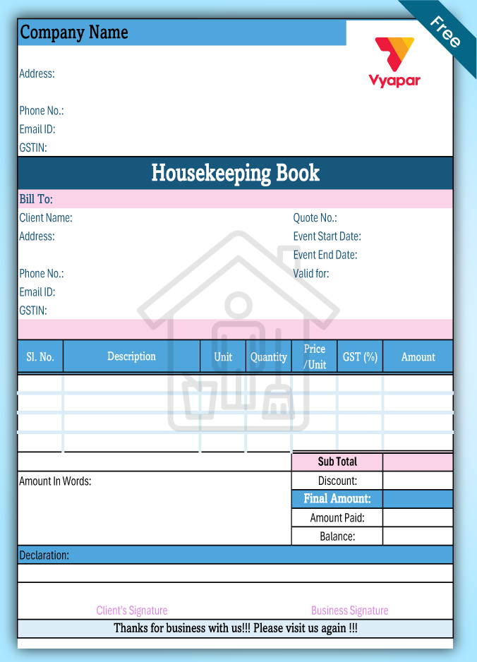 Housekeeping Quotation Format-2