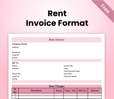 Rent Invoice Format - 2