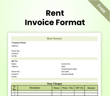 Rent Invoice Format - 1