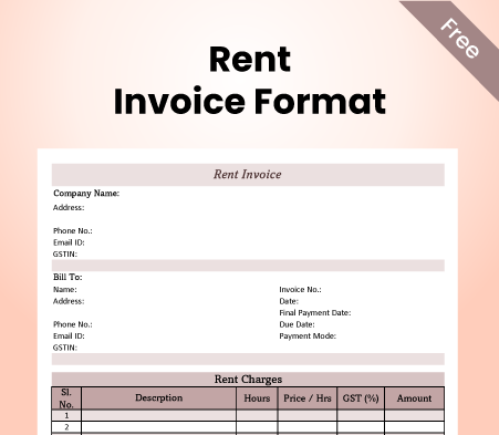 Rent Invoice Format - 4
