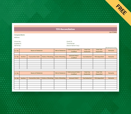 Excel TDS Reconciliation Format