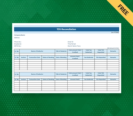 TDS Reconciliation Template in Excel