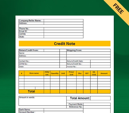 Download a Free Excel Credit Note Formats_02