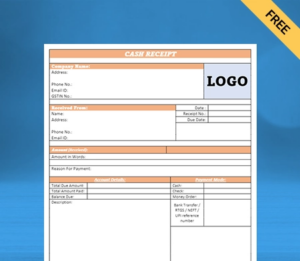 Cash Receipt Format in Word Free Download