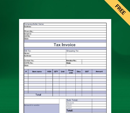 Paid In Full Invoice Template in Excel