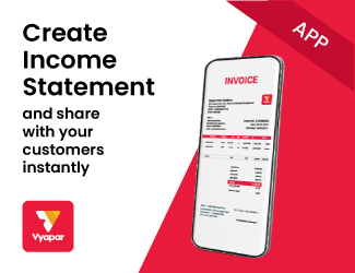 Create income statement using Vyapar mobile app