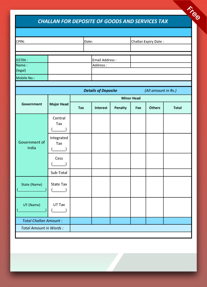 Challan format in PDF