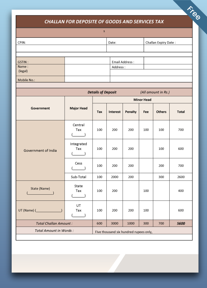 Challan format