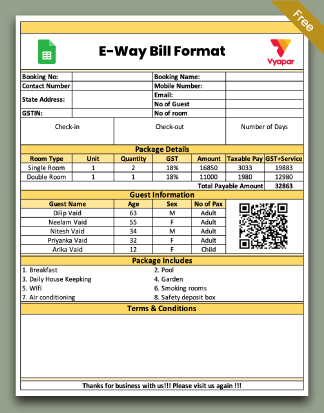 E-Way Bill Format in Sheet_03