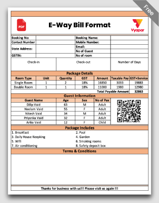 E-Way Bill Format in PDF