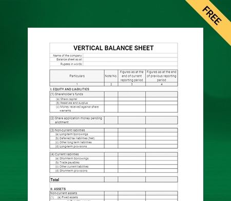 Vertical Balance Sheet Format - 1