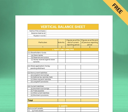 Vertical Balance Sheet Format - 2