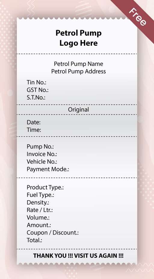 Petrol Bill Book Format