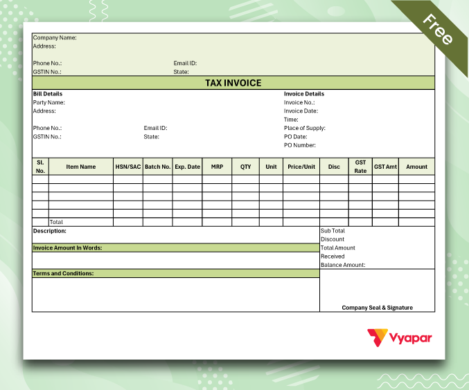 Sale Invoice Format - 02