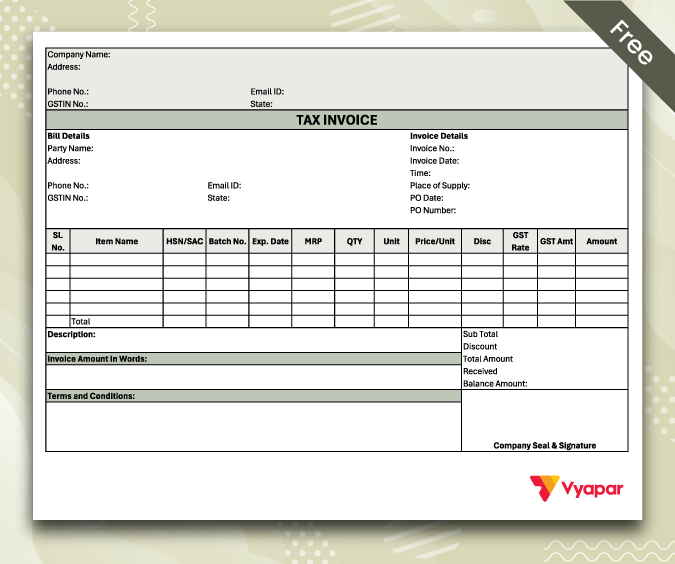 Sale Invoice Format - 04