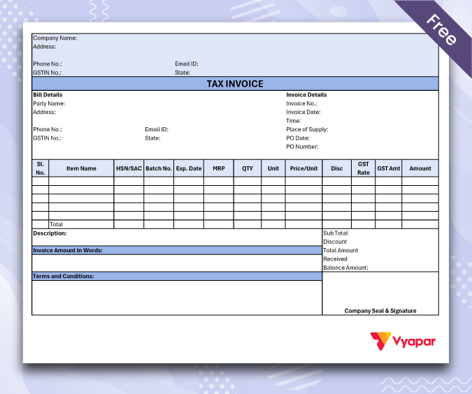 Sale Invoice Format - 08