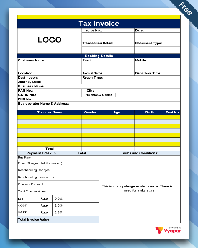 Bus Ticket Format Word