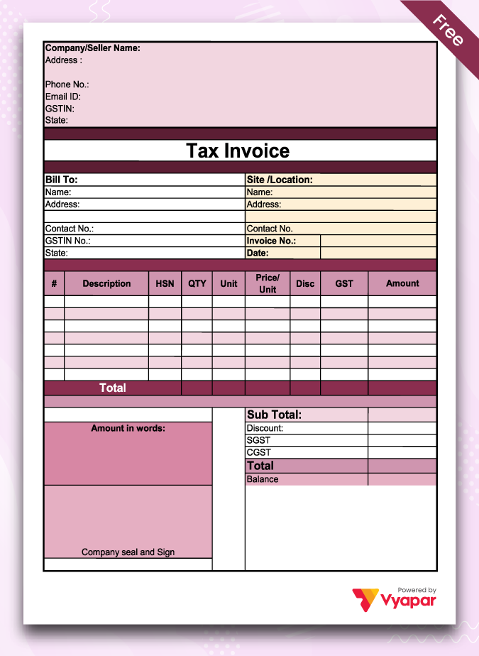 Construction Invoice Format - 04