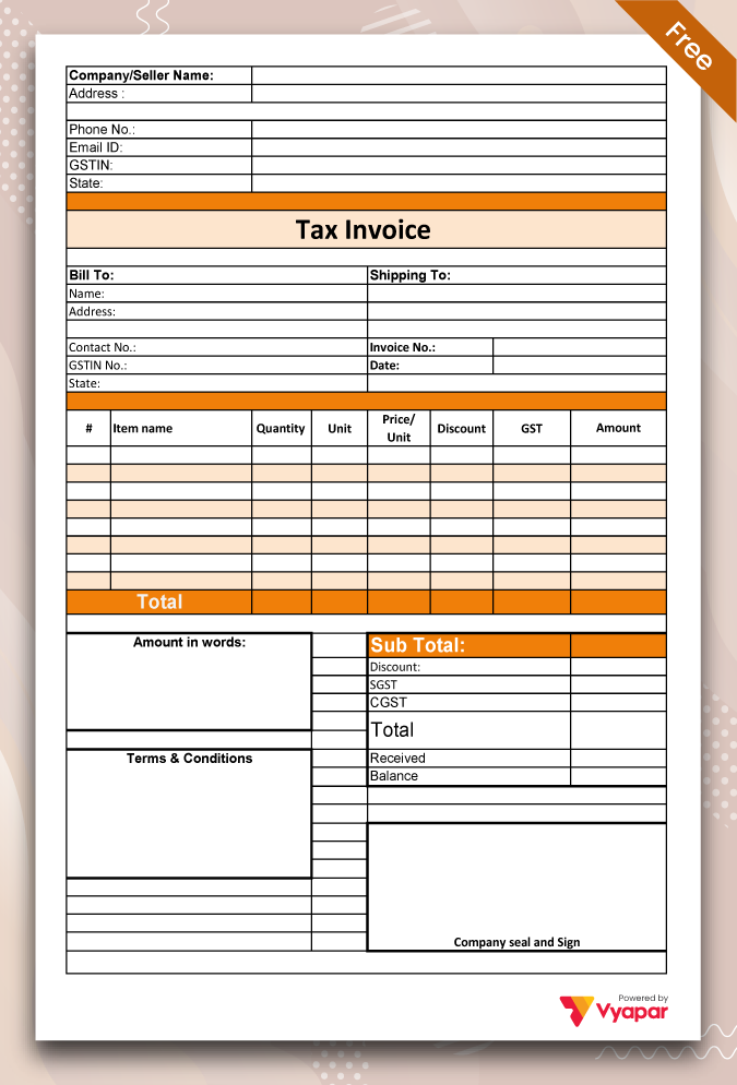 Printing Bill format -1