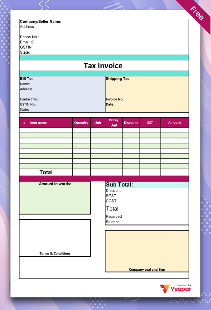 Printing Bill format -2