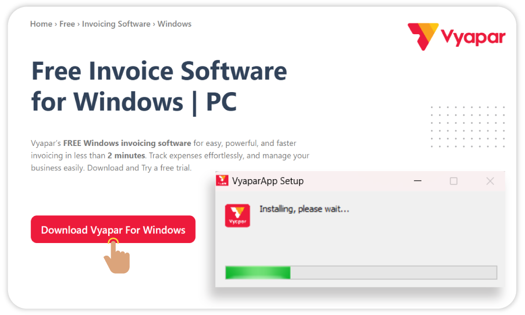 Download and Install Vyapar Windows Invoicing Software