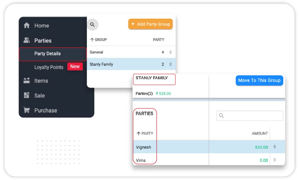 Family Ledger Management - Medical Shop Billing Software