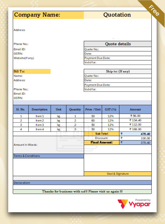 Quotation Format in Excel - 5