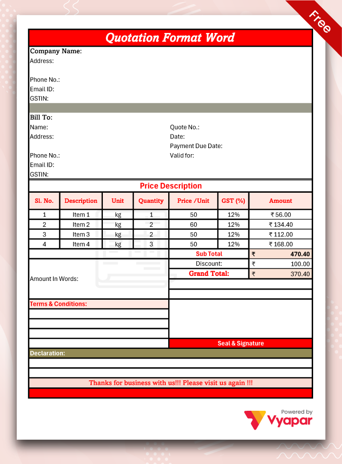 Quotation Format in Excel - 6