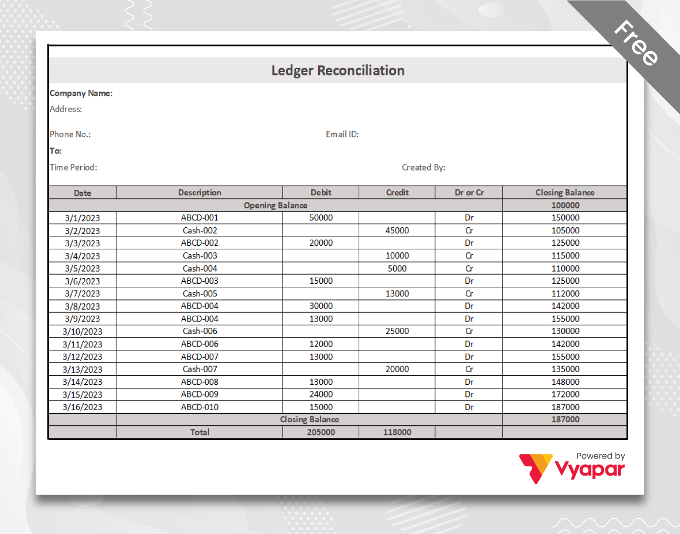 Ledger Reconciliation Format in Excel-6