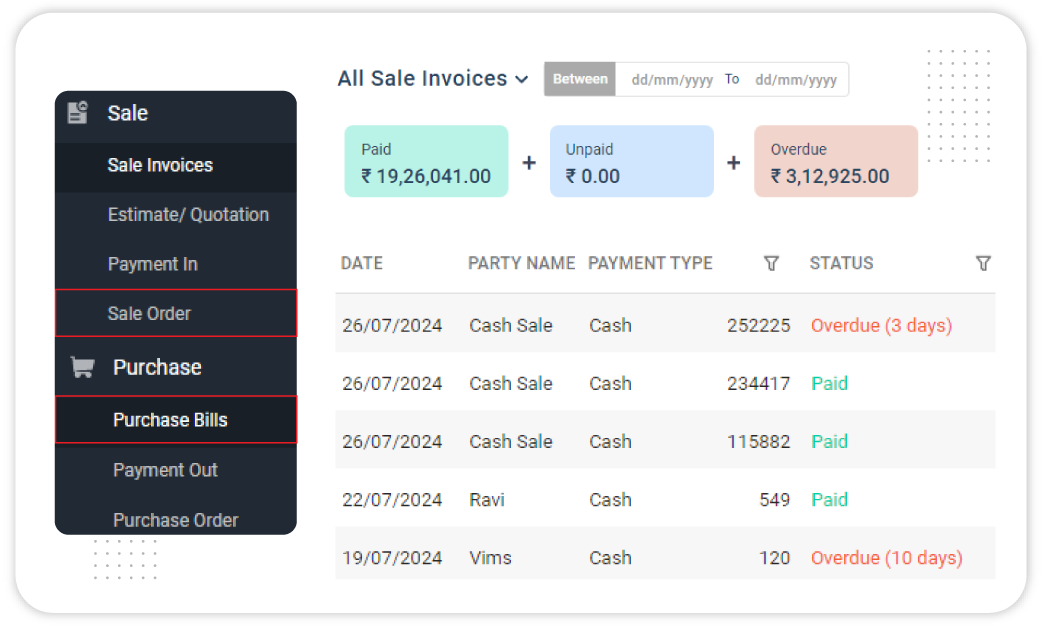 Track all customer payments