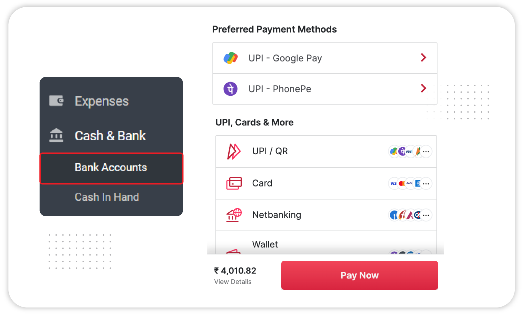 Get payments from multi-payment options using Vyapar