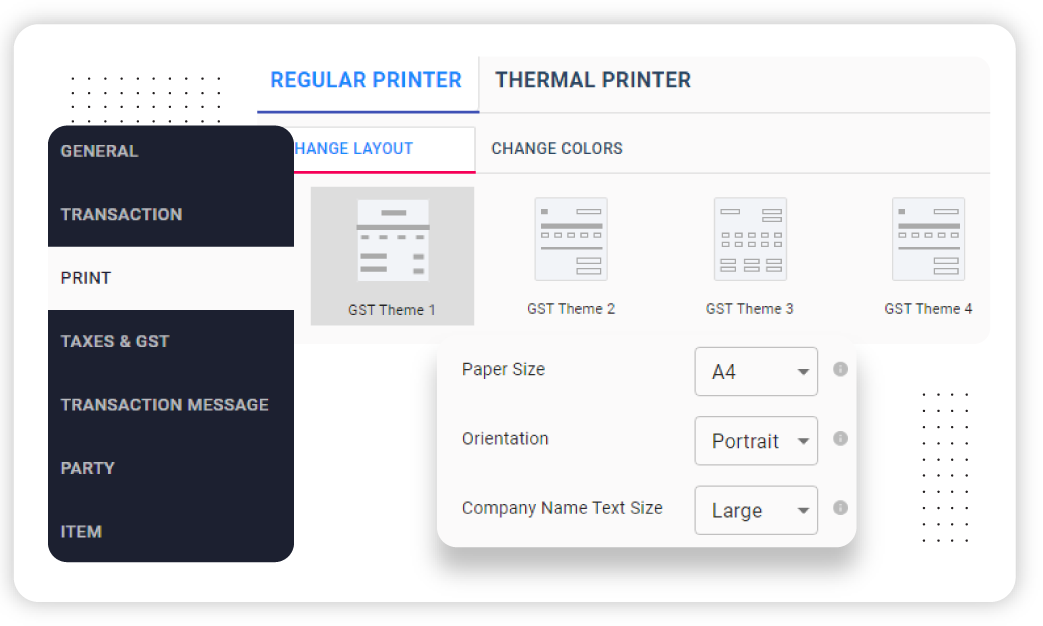 Vyapar construction accounting app supports multi type printers