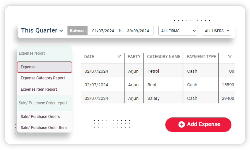 Add expenses of your business using cloud based accounting system