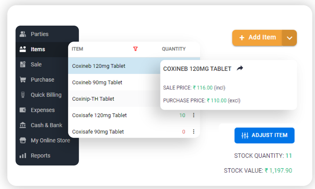 Vyapar offline accounting app inventory tracking feature