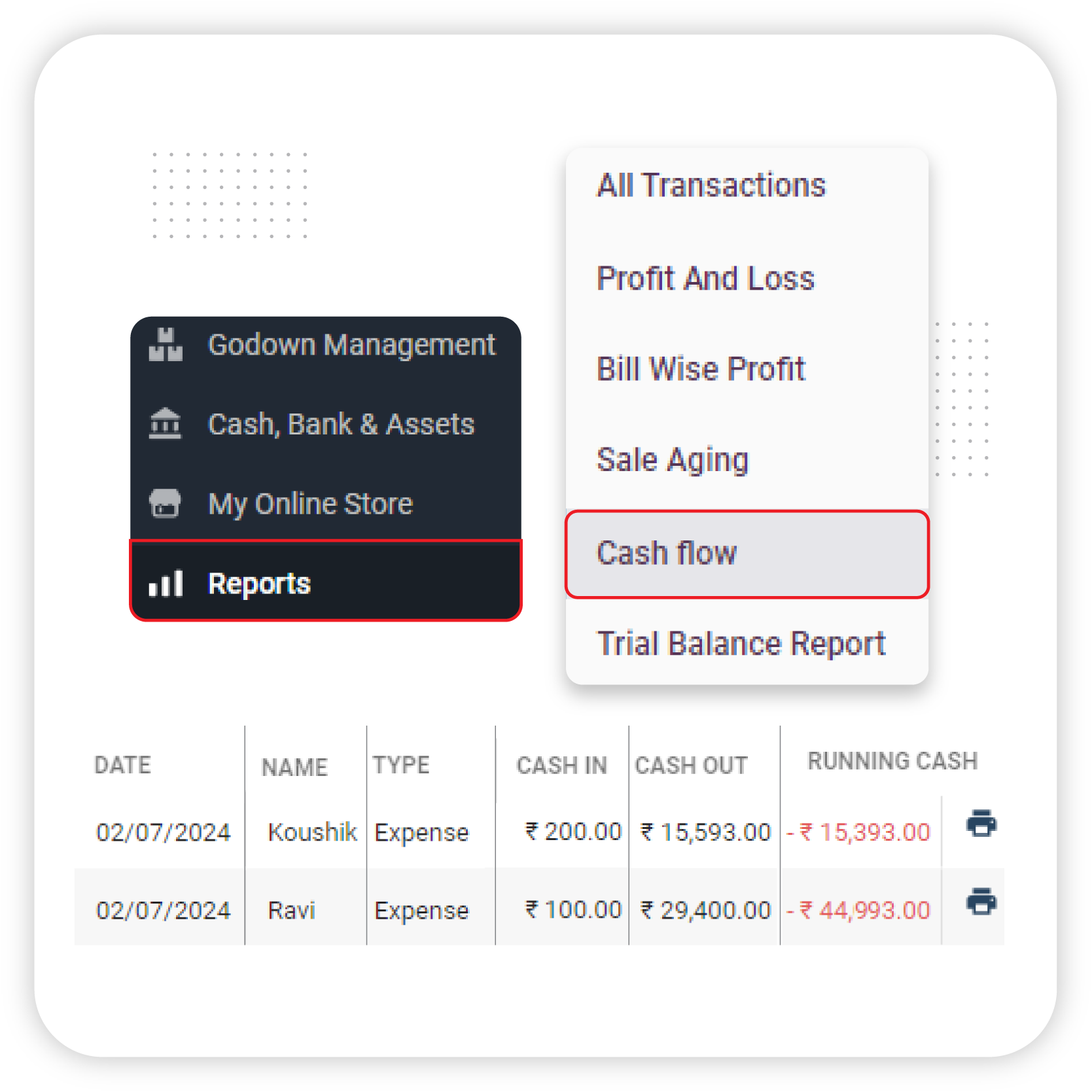 Expense & Income Tracking of custom accounting app