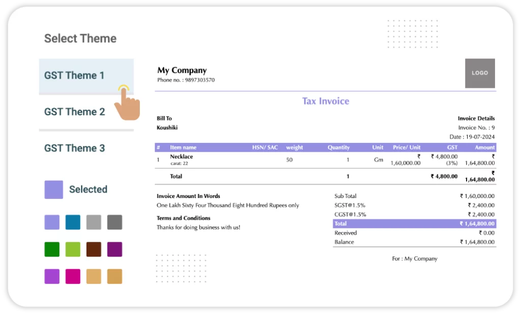 Customizable Invoice Templates - Barcode Billing Software