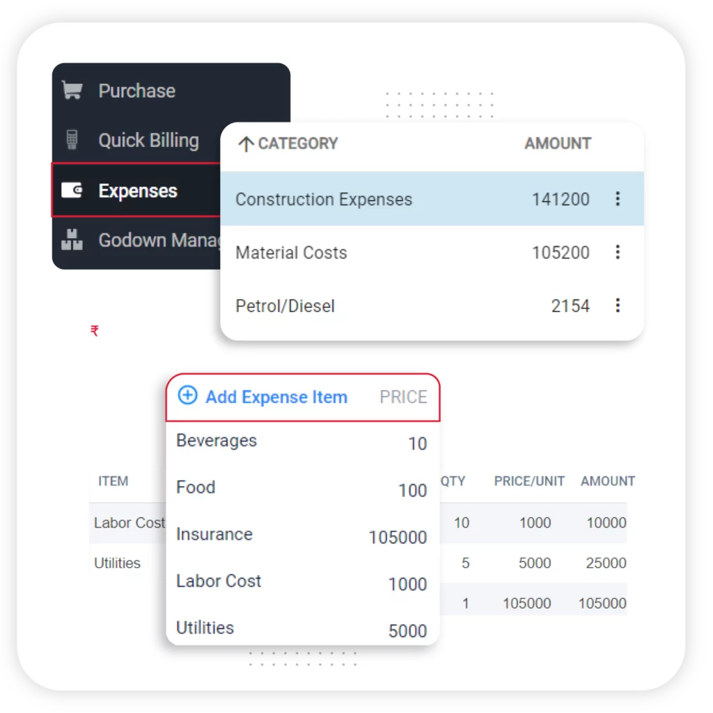 Monitor expenses using Vyapar accounting software for construction business