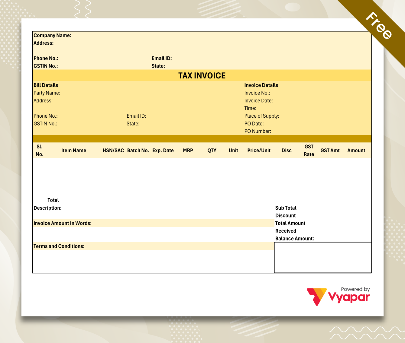 Sale Invoice Format - 16