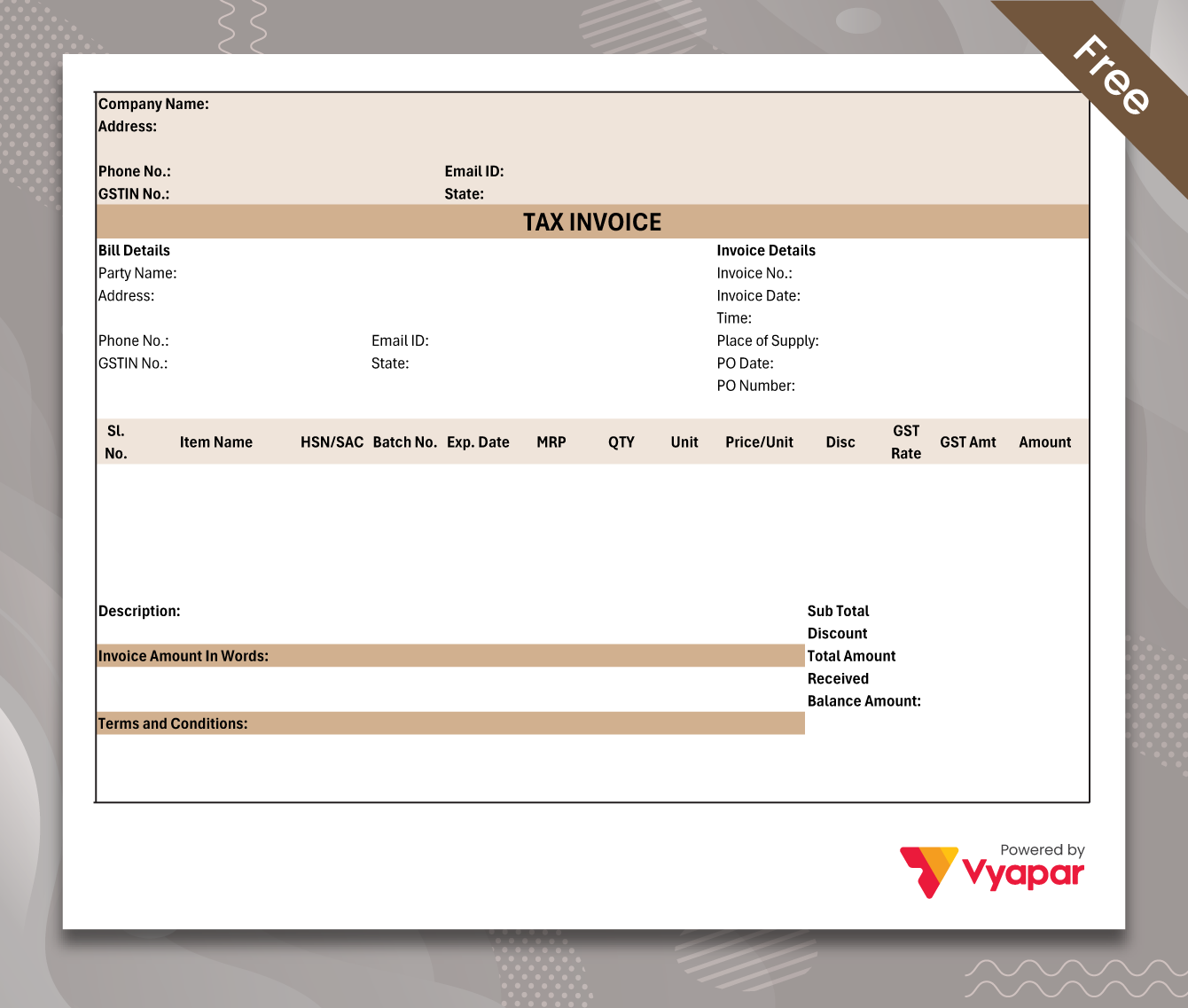 Sale Invoice Format - 13