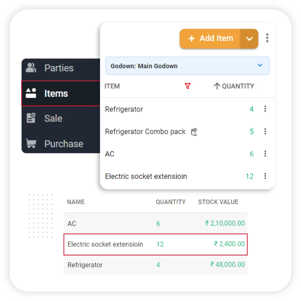 Inventory Tracking - Automobile Shop Billing Software