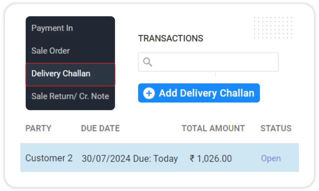 Delivery Challan