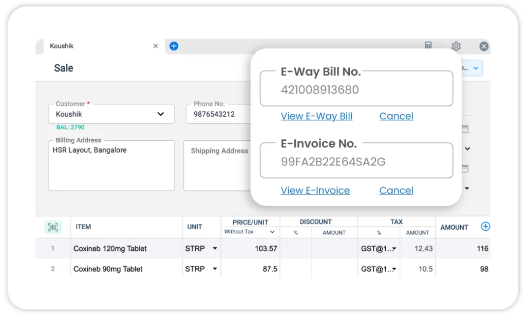 E-Invoicing - Retail Shop Billing Software