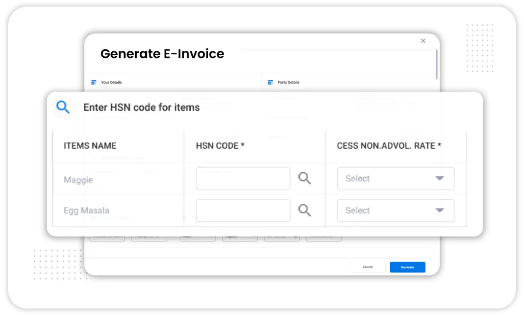 Generate E-invoices